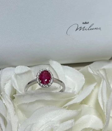 013 Miluna Anello oro con Rubino e brillanti cod: LID3280